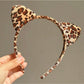 1pc Women's Simple And Elegant Leopard Print Cat Ear Headband For Daily Use And Commuting Halloween