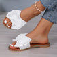 Ladies' Flat Sandals, Slippers, Round Toe, Open Toe, Bowknot Design, Casual Summer Shoes, Lightweight Sandals