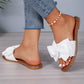 Ladies' Flat Sandals, Slippers, Round Toe, Open Toe, Bowknot Design, Casual Summer Shoes, Lightweight Sandals