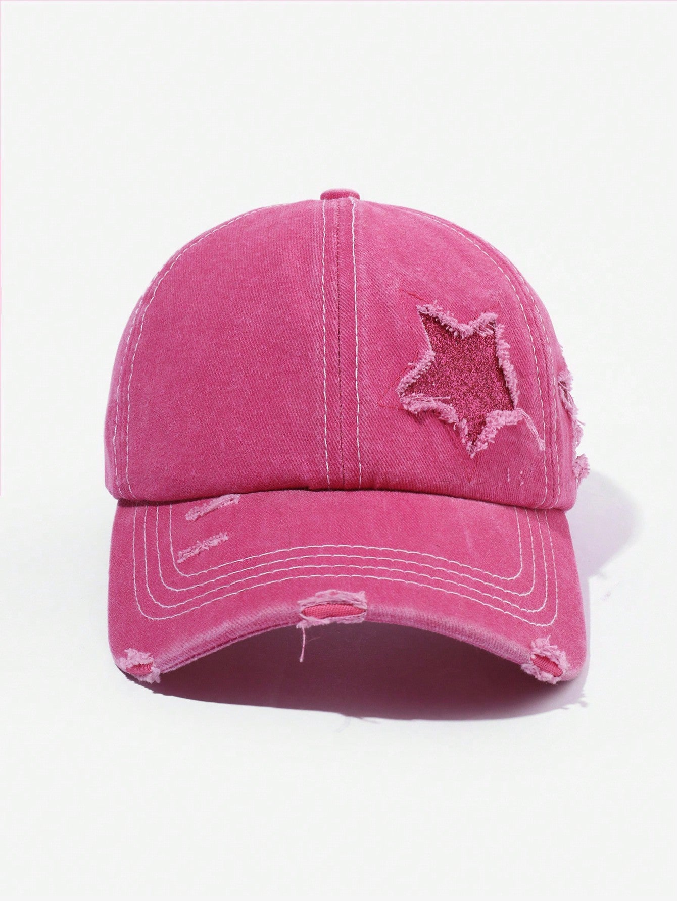 1pc Unisex Powder Scattered Five-Pointed Star Ponytail Baseball Cap For Outdoor Activities