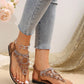 Women Sandals, Bohemian National Style Flat Sandals With Rhinestone Decoration, Open Toe T-Strap Clip Toe Beach Shoes, Summer