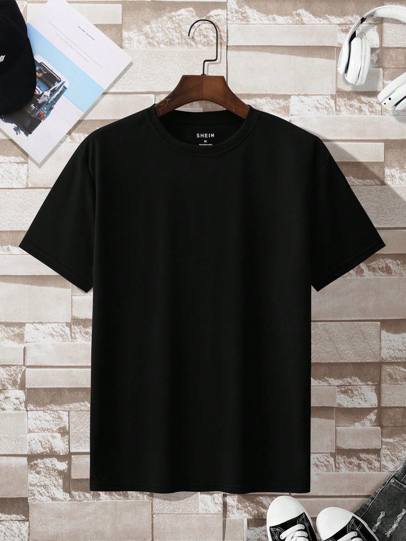 Manfinity Dauomo Men Simple Solid Color Short Sleeve Casual T-Shirt