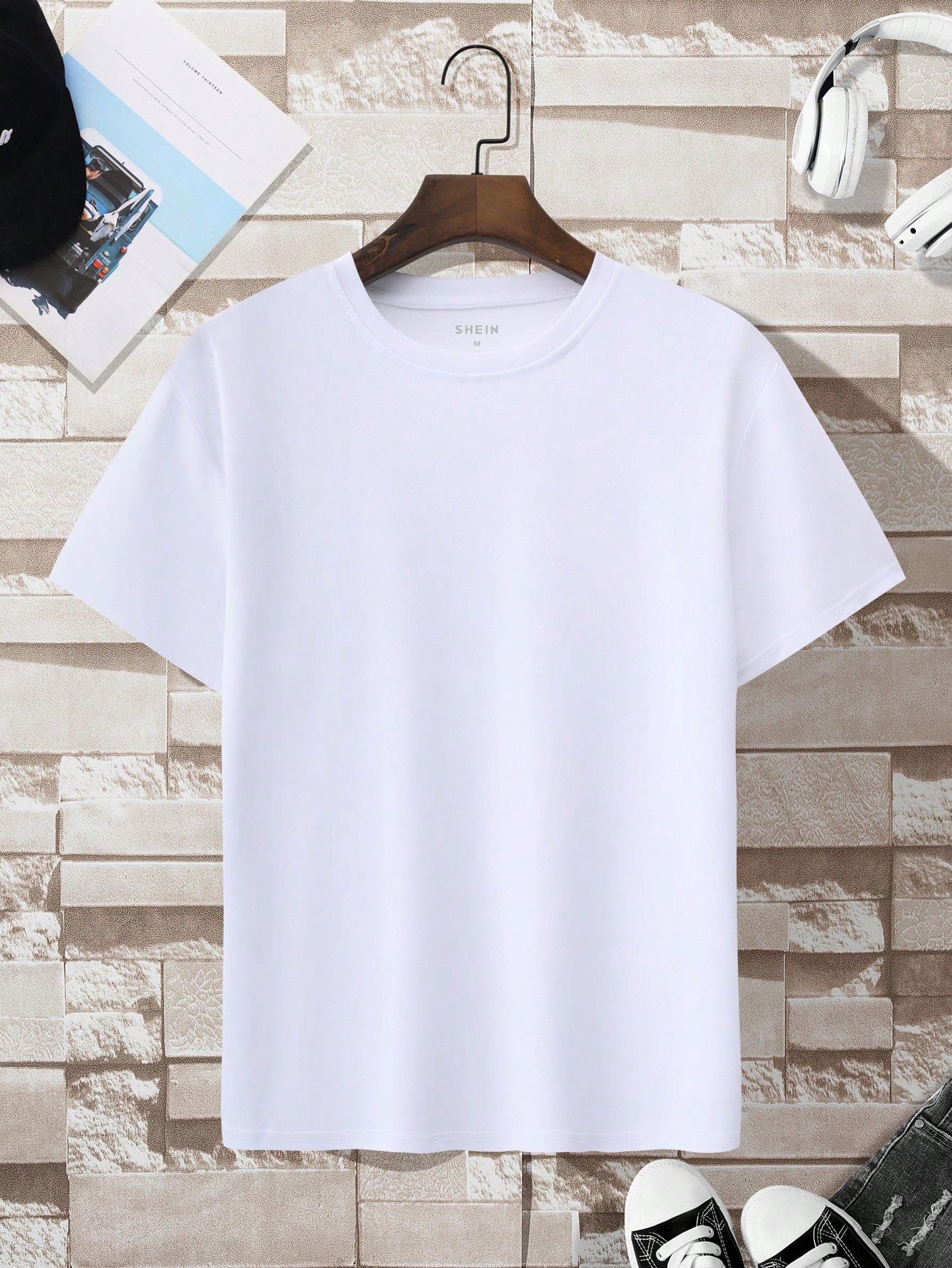 Manfinity Dauomo Men Simple Solid Color Short Sleeve Casual T-Shirt