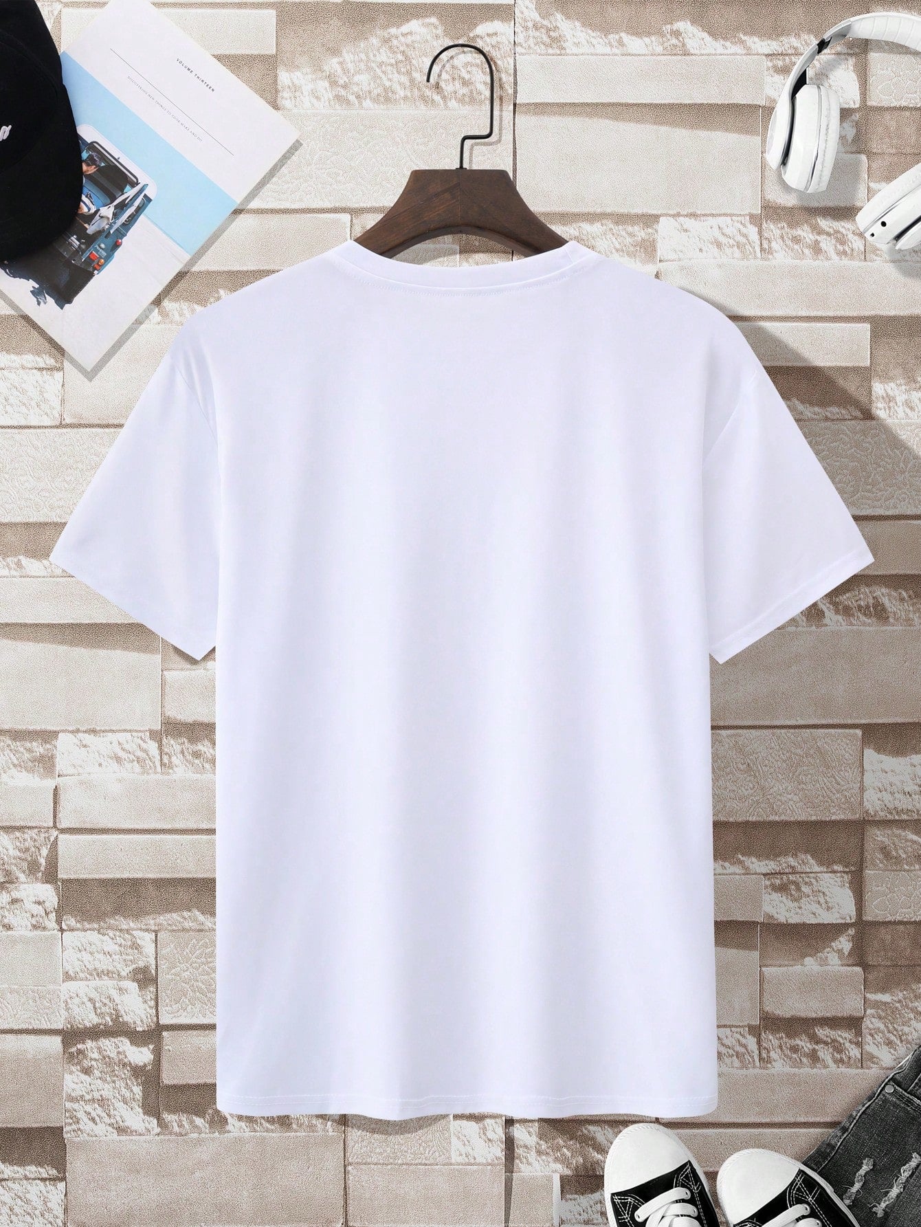 Manfinity Dauomo Men Simple Solid Color Short Sleeve Casual T-Shirt