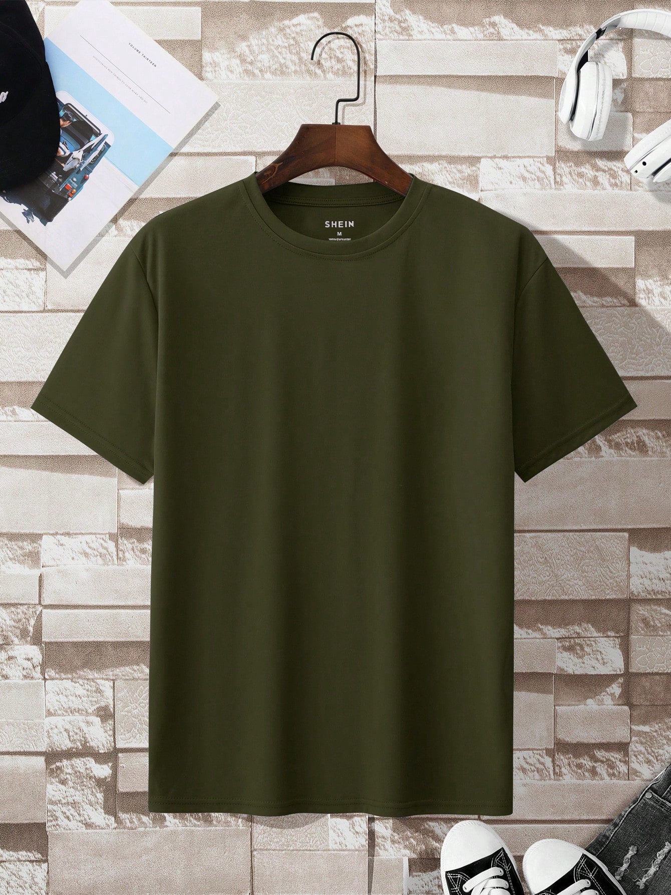 Manfinity Dauomo Men Simple Solid Color Short Sleeve Casual T-Shirt