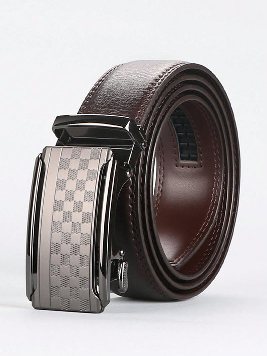 Ratchet Belt For Men-Business Men's Automatic Buckle  Cowhide Belt