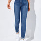 EZwear High-Waisted Button-Embellished Skinny Stretch Distressed Y2K Jeans