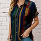 Women'S Striped Print Short Sleeve Shirt