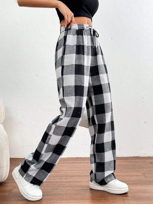 Essnce Plaid Casual Pants