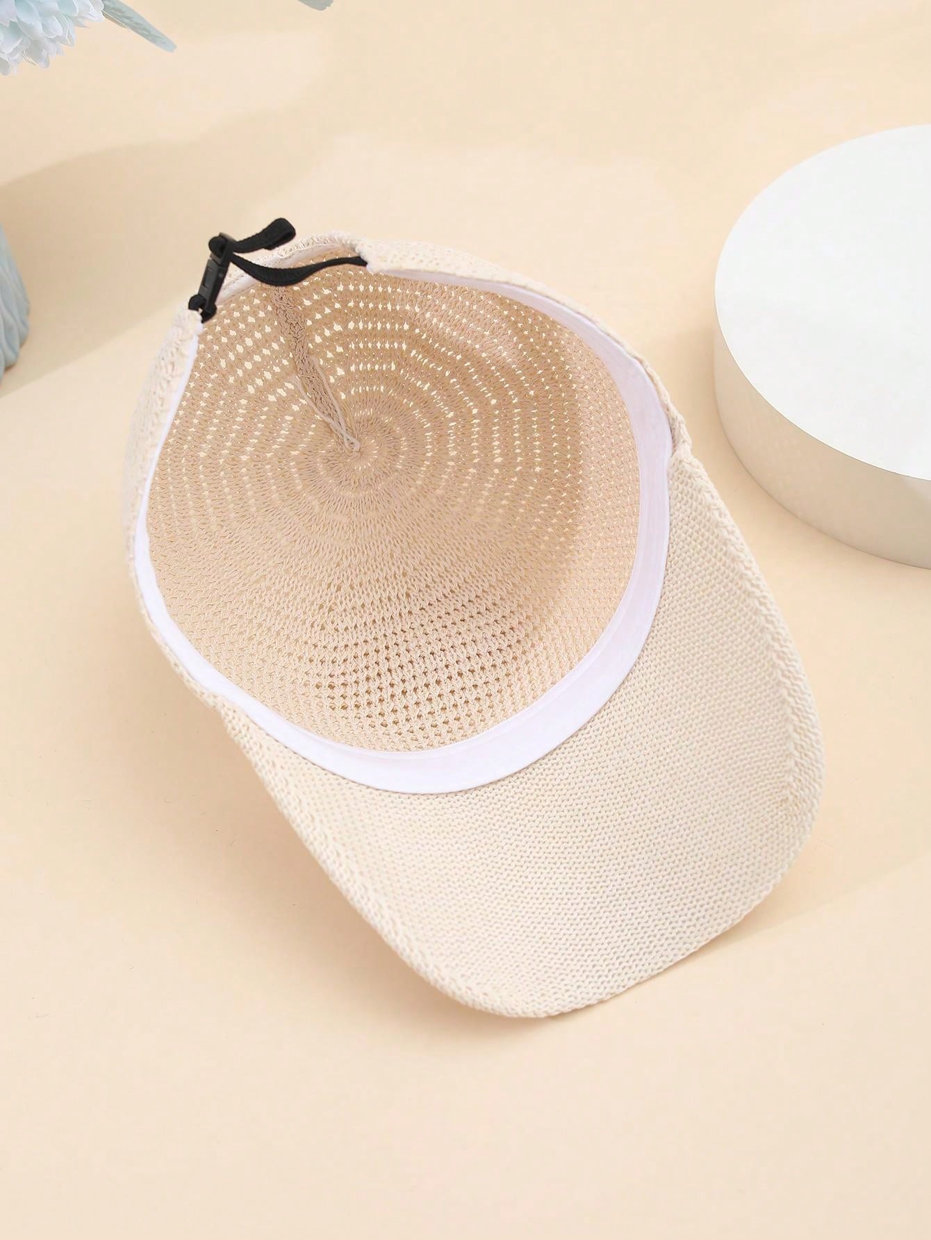 Street 1pc Unisex Korean Style Linen Hollow Out Baseball Cap Suitable For Spring And Summer