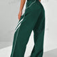 Women's Fashionable Loose-Fit Casual Color-Block Wide Leg Pants