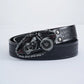 Motorcycle Punk Style Casual Men Belt Thick Durable Leather Belt With Unique Buckle For Young Trendsetter