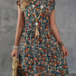 ROSE Women's Floral Print Round Neck Short Sleeve Dress