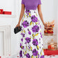 Lyxana Summer Daily Floral Print Slim Fit Short Sleeve Dress Maxi Women Outfit