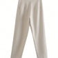 Women Trousers Ladies Slim-Fit Stylish Solid Color Slim Pleated Stretch Straight Leg Casual Formal Wear Straight Pants