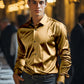 Men's Satin Fabric Long Sleeve Dress Shirt