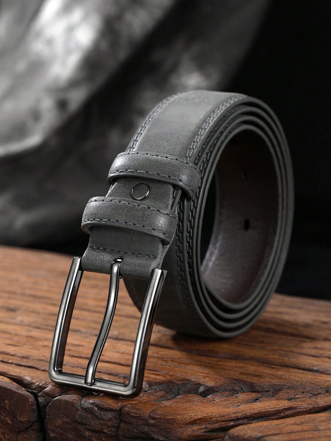 1pc Simple Rectangular Buckle PU Belt For Youth Men's Casual Pants Decoration