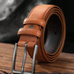 1pc Simple Rectangular Buckle PU Belt For Youth Men's Casual Pants Decoration