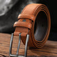 1pc Simple Rectangular Buckle PU Belt For Youth Men's Casual Pants Decoration