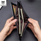 Men's Genuine Leather Short Wallet RFlD Blocking Bull Head PatternWallet Multiple Card Slots Purse Three-Fold Large Capacity Card Holder Gift For Men