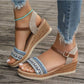 2024 New Arrival Women's White Wedge Sandals, Waterproof Platform Fashionable Slipper For Outdoor Activities, Open Toe Thick Heel Beach Shoes With Ankle Strap, Flat Sole