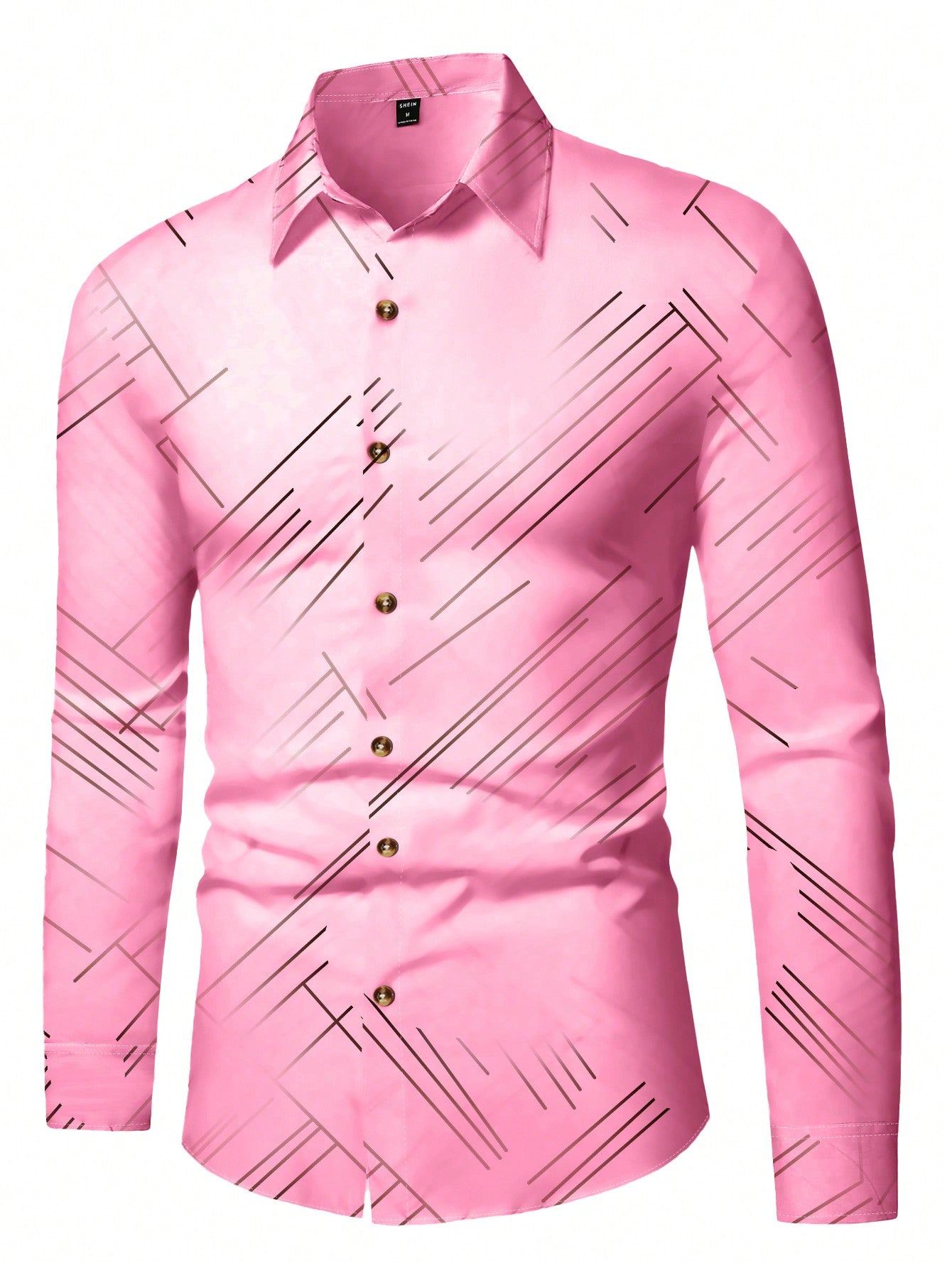 Manfinity Mode Men's Color-Block Striped Long Sleeve Shirt