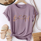 INAWLY EZwear Women's Letter Print Short Sleeve T-Shirt, Graphic Women Tee Graphic Tees Women Tops