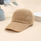 Street 1pc Unisex Korean Style Linen Hollow Out Baseball Cap Suitable For Spring And Summer