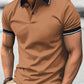 New Men's Short Sleeve Polo Shirt, Summer Color Block Classic Retro Simple Basic Sporty Casual Paul Shirt, Outdoor Wear