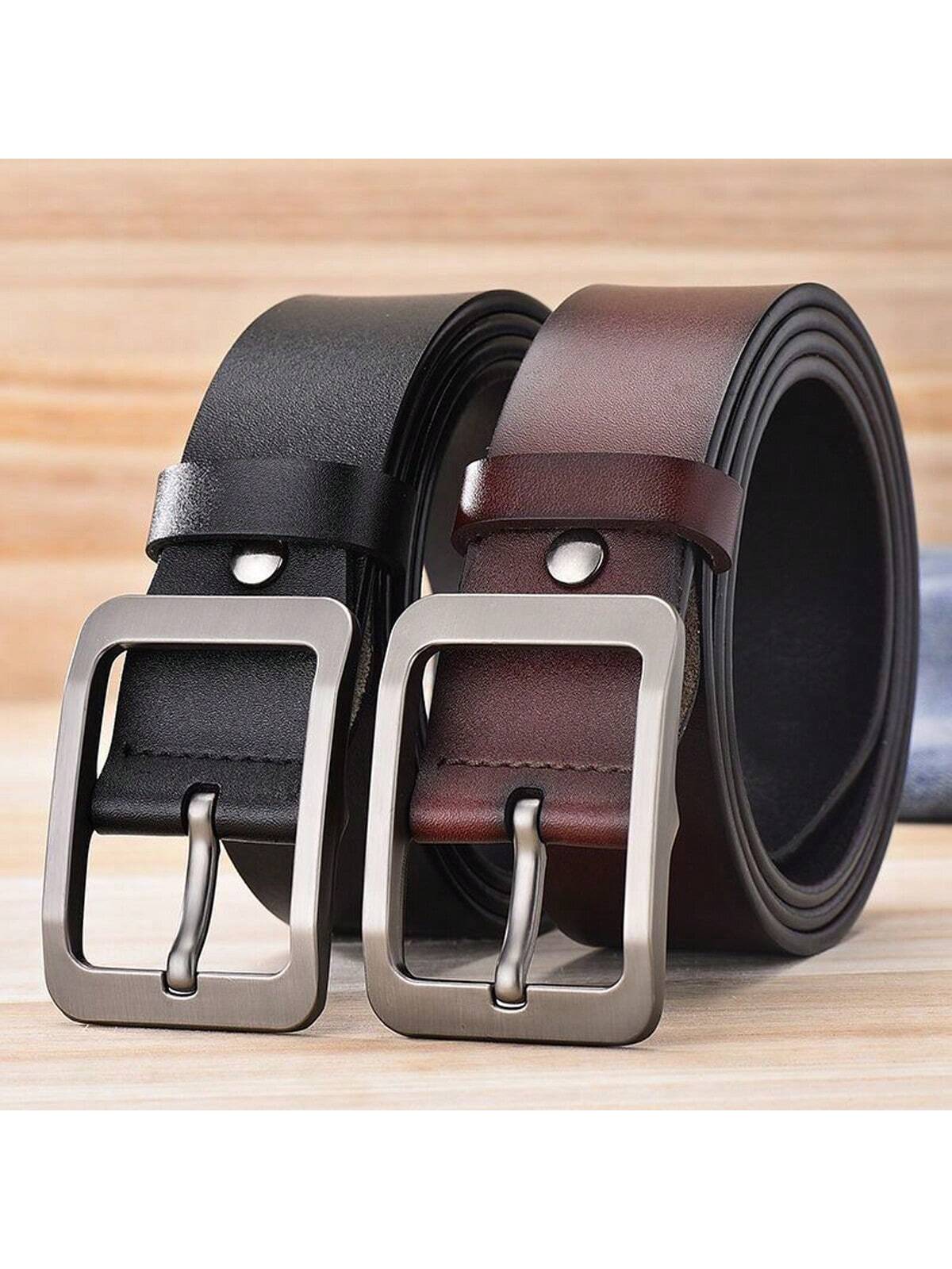 A High-Quality Leather Buckle Belt For Men, Business Leather Belt For Men, Casual And Simple Men's Retro Jeans Belt