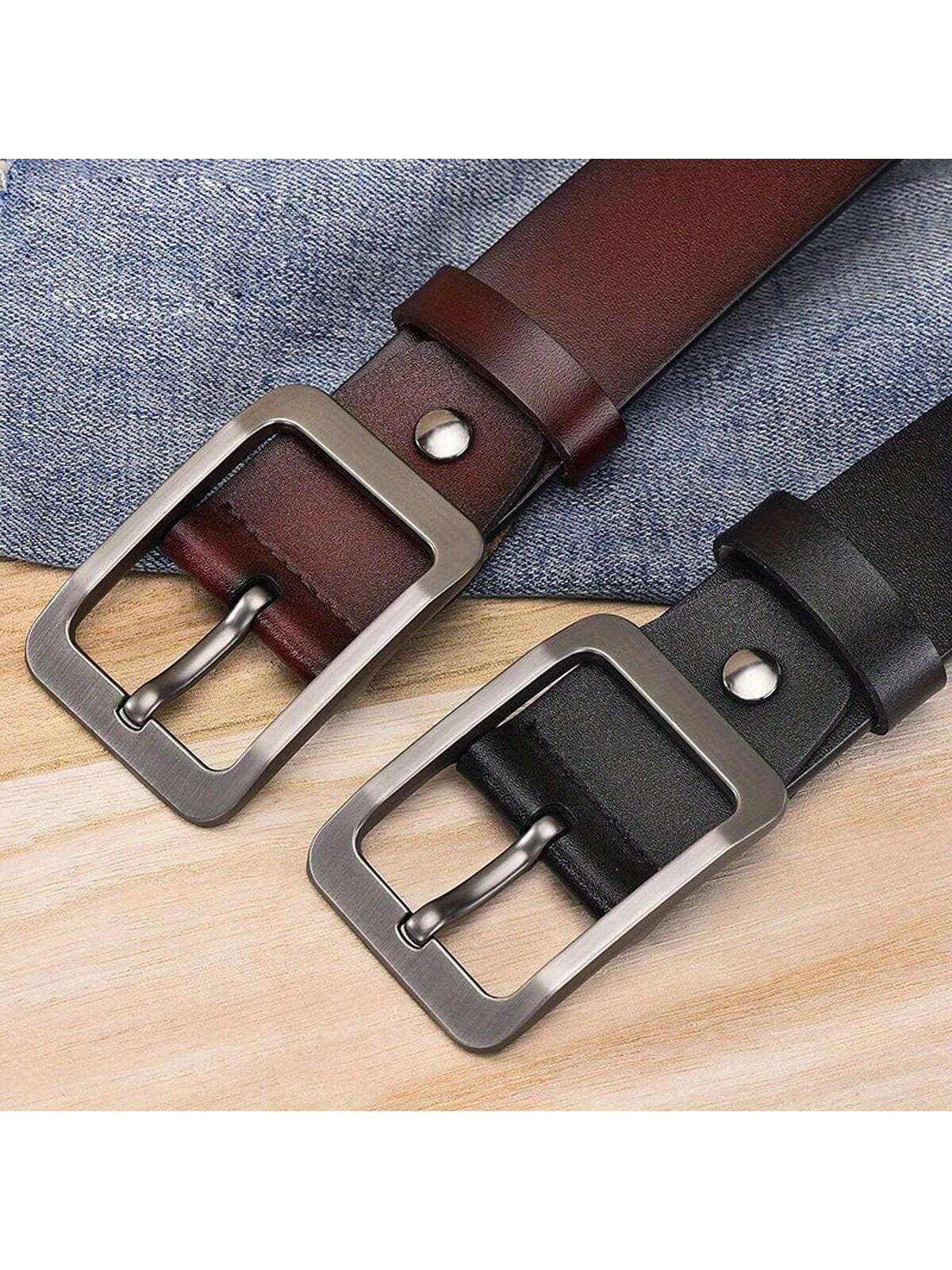 A High-Quality Leather Buckle Belt For Men, Business Leather Belt For Men, Casual And Simple Men's Retro Jeans Belt