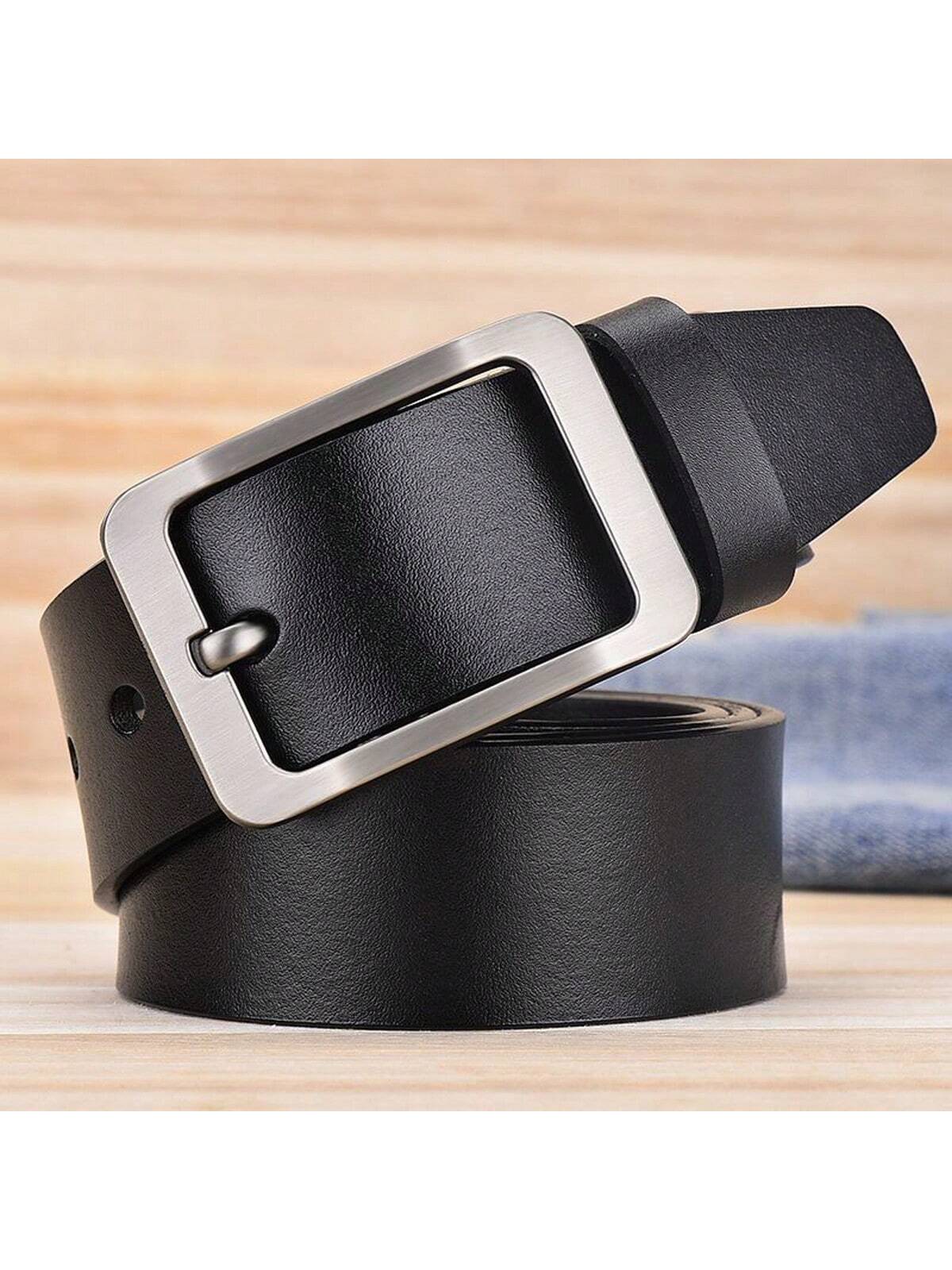 A High-Quality Leather Buckle Belt For Men, Business Leather Belt For Men, Casual And Simple Men's Retro Jeans Belt