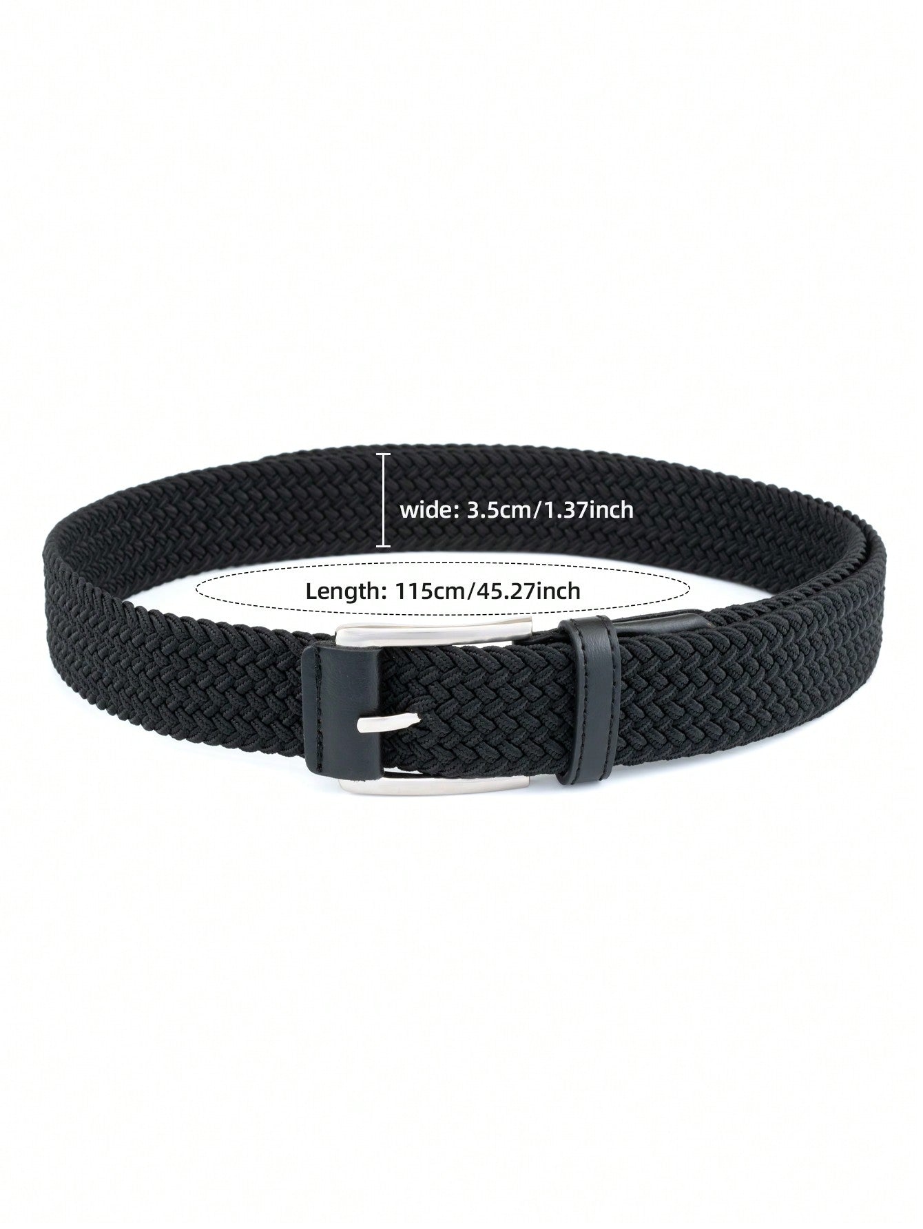 1pc Men's Stretch Woven Belt, Multiple Colors Available, Hole-Free Elasticity Belt, Fashionable Casual Golf Belt For Daily Wear