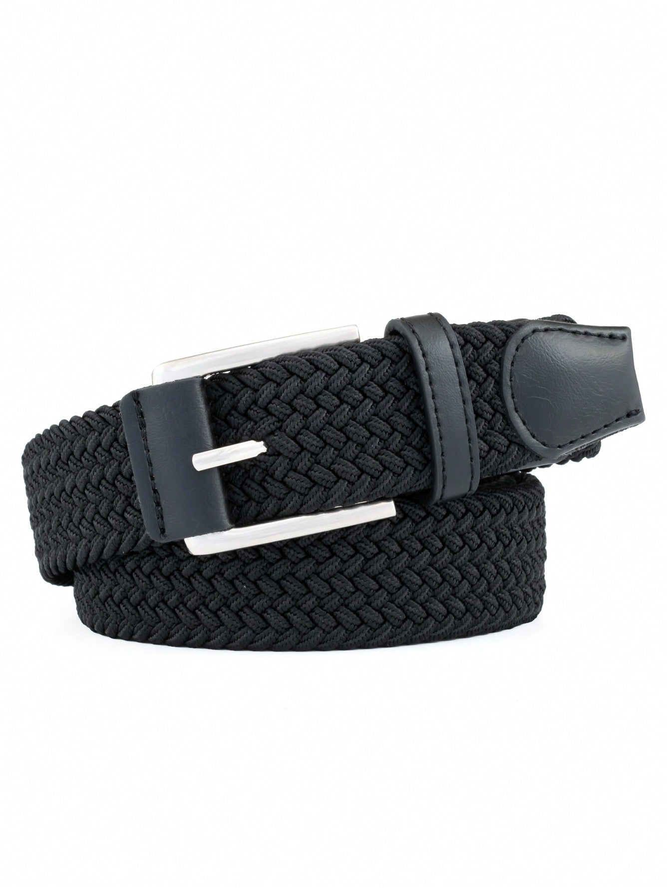 1pc Men's Stretch Woven Belt, Multiple Colors Available, Hole-Free Elasticity Belt, Fashionable Casual Golf Belt For Daily Wear