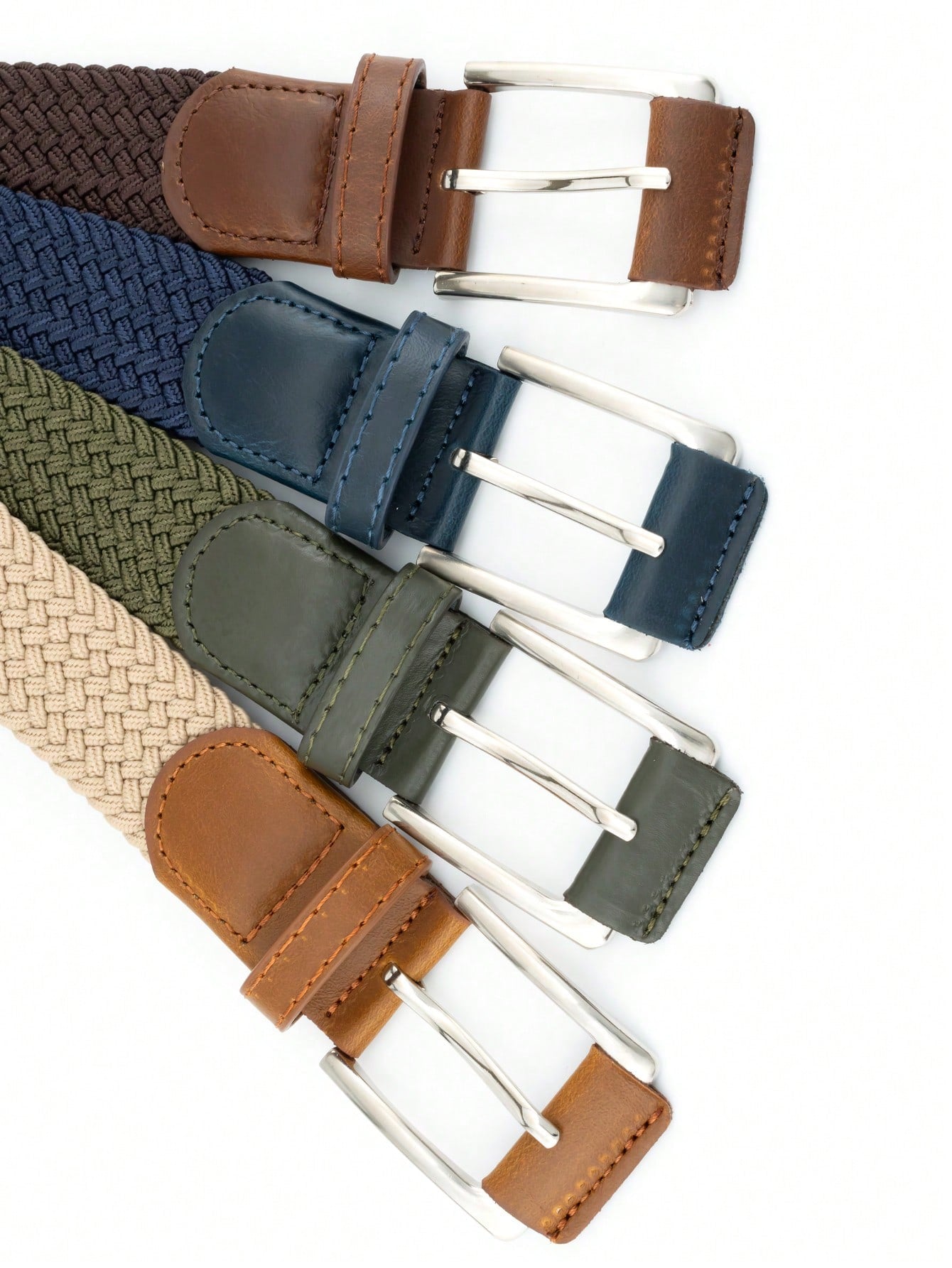 1pc Men's Stretch Woven Belt, Multiple Colors Available, Hole-Free Elasticity Belt, Fashionable Casual Golf Belt For Daily Wear