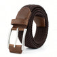 1pc Men's Stretch Woven Belt, Multiple Colors Available, Hole-Free Elasticity Belt, Fashionable Casual Golf Belt For Daily Wear