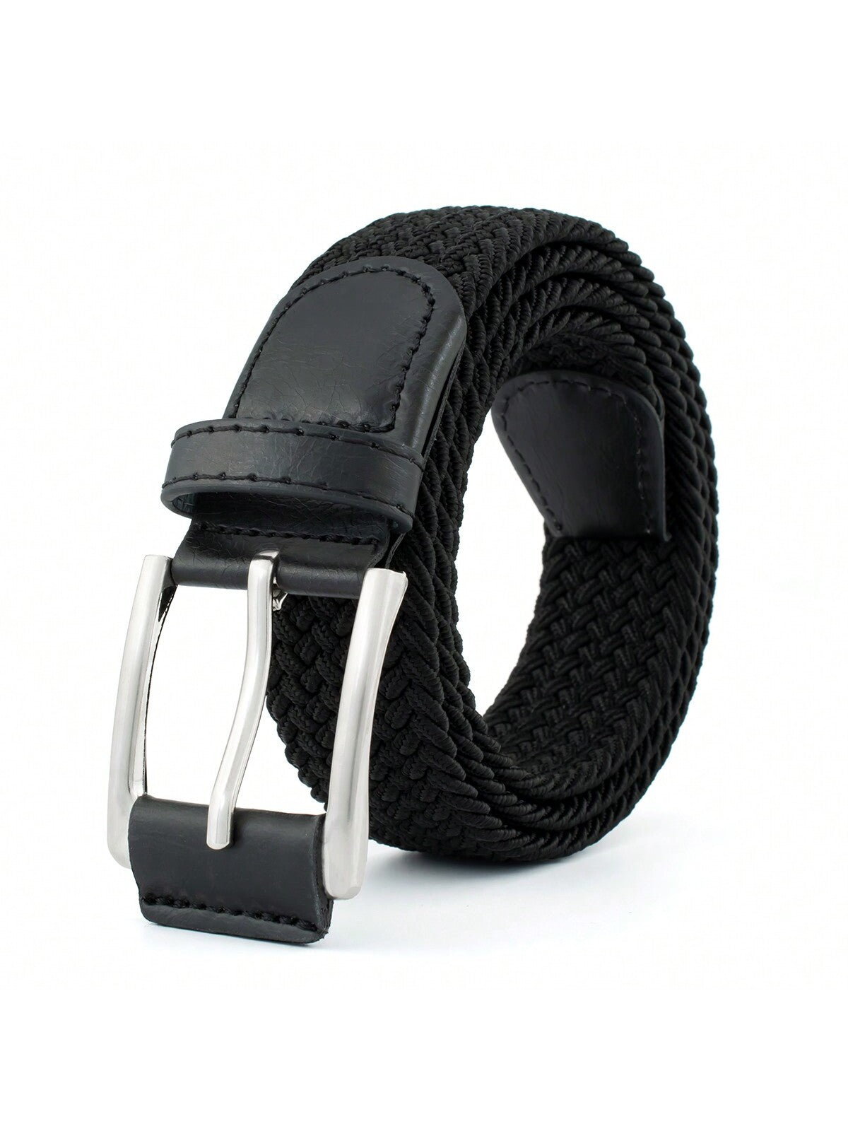 1pc Men's Stretch Woven Belt, Multiple Colors Available, Hole-Free Elasticity Belt, Fashionable Casual Golf Belt For Daily Wear