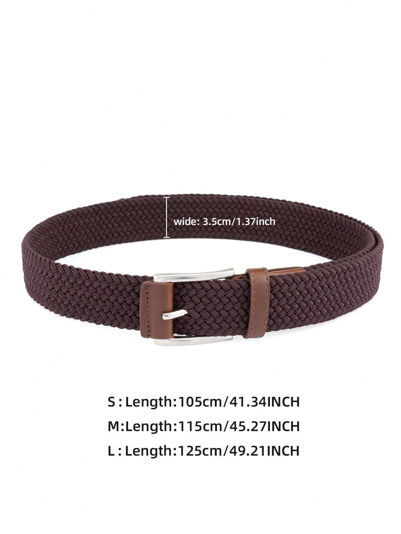 1pc Men's Stretch Woven Belt, Multiple Colors Available, Hole-Free Elasticity Belt, Fashionable Casual Golf Belt For Daily Wear