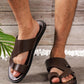 Men's Outdoor Party/Business/Vacation Comfortable Lightweight Non-Slip Slip-On Open-Toe Breathable Solid Color High-End Fashion Casual Flat Sandals