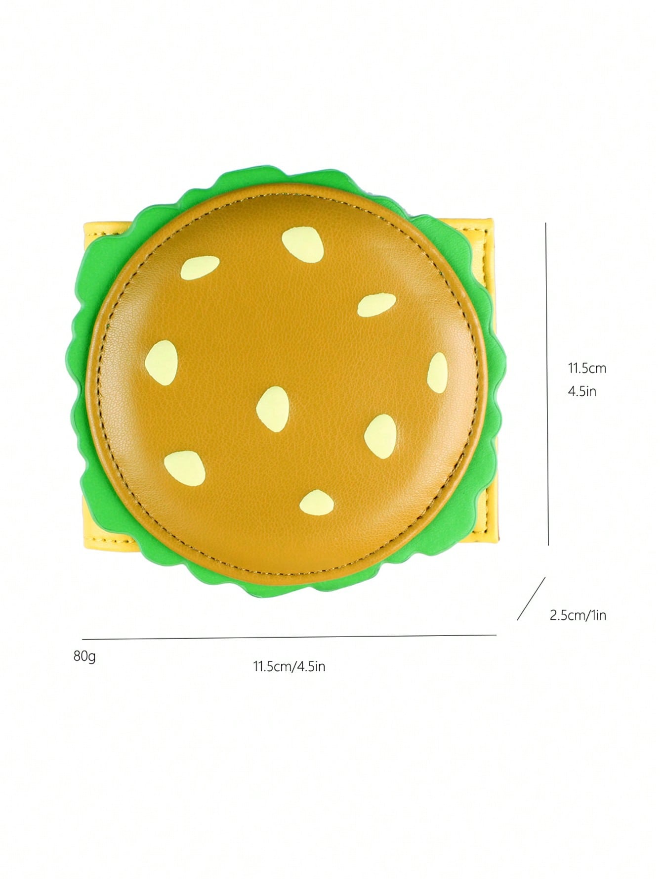 Cute Hamburger-Shaped Bifold Women's Wallet, Designer Men's Wallet