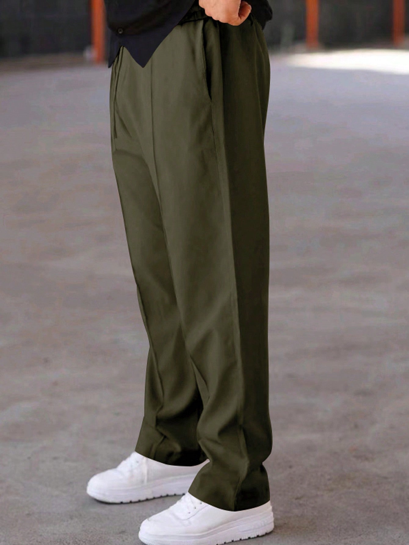 Men's Solid Color Casual Sweatpants With Pockets And Drawstring