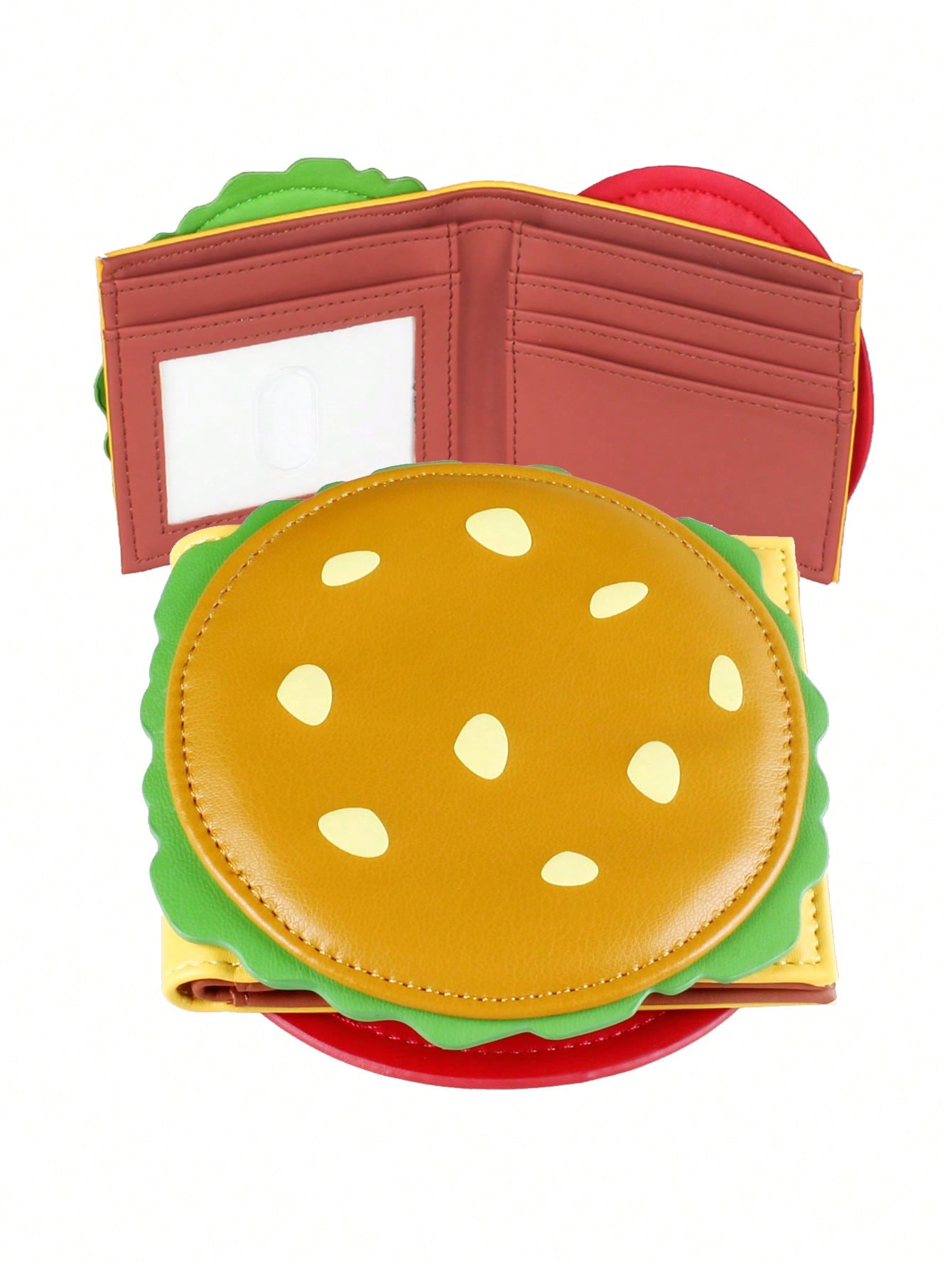 Cute Hamburger-Shaped Bifold Women's Wallet, Designer Men's Wallet