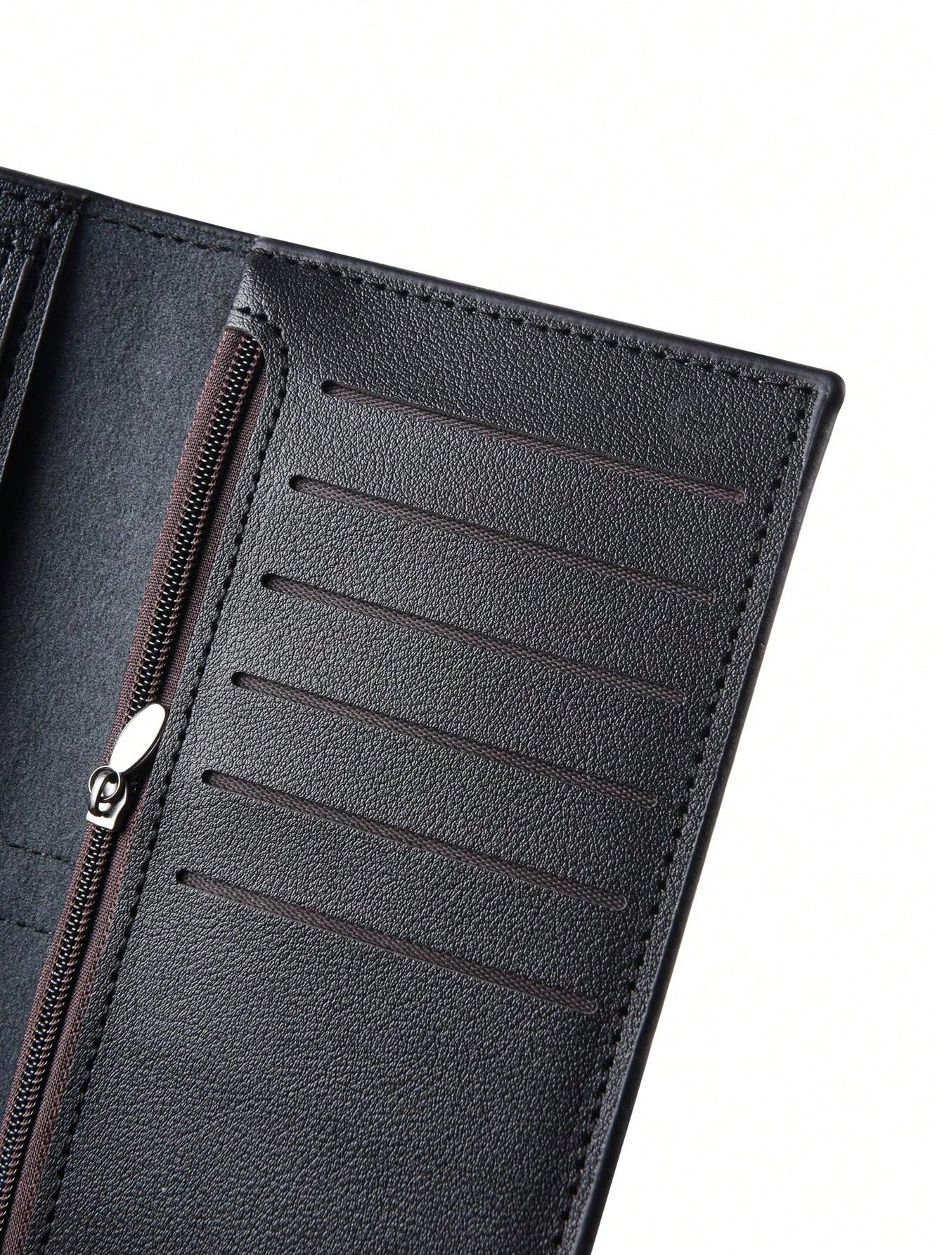 Men's Long Wallet With Coin Pocket, Card Holder