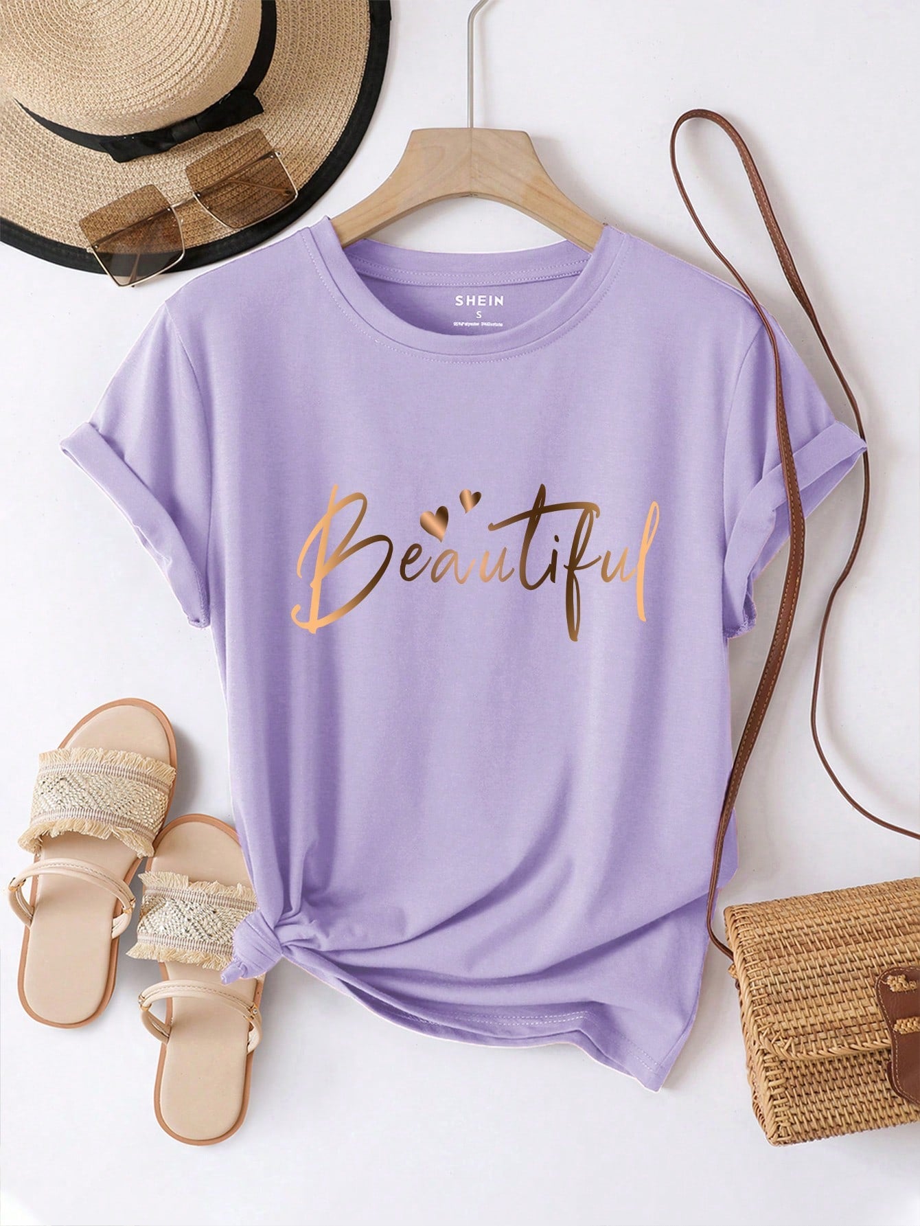 INAWLY EZwear Women's Letter Print Short Sleeve T-Shirt, Graphic Women Tee Graphic Tees Women Tops