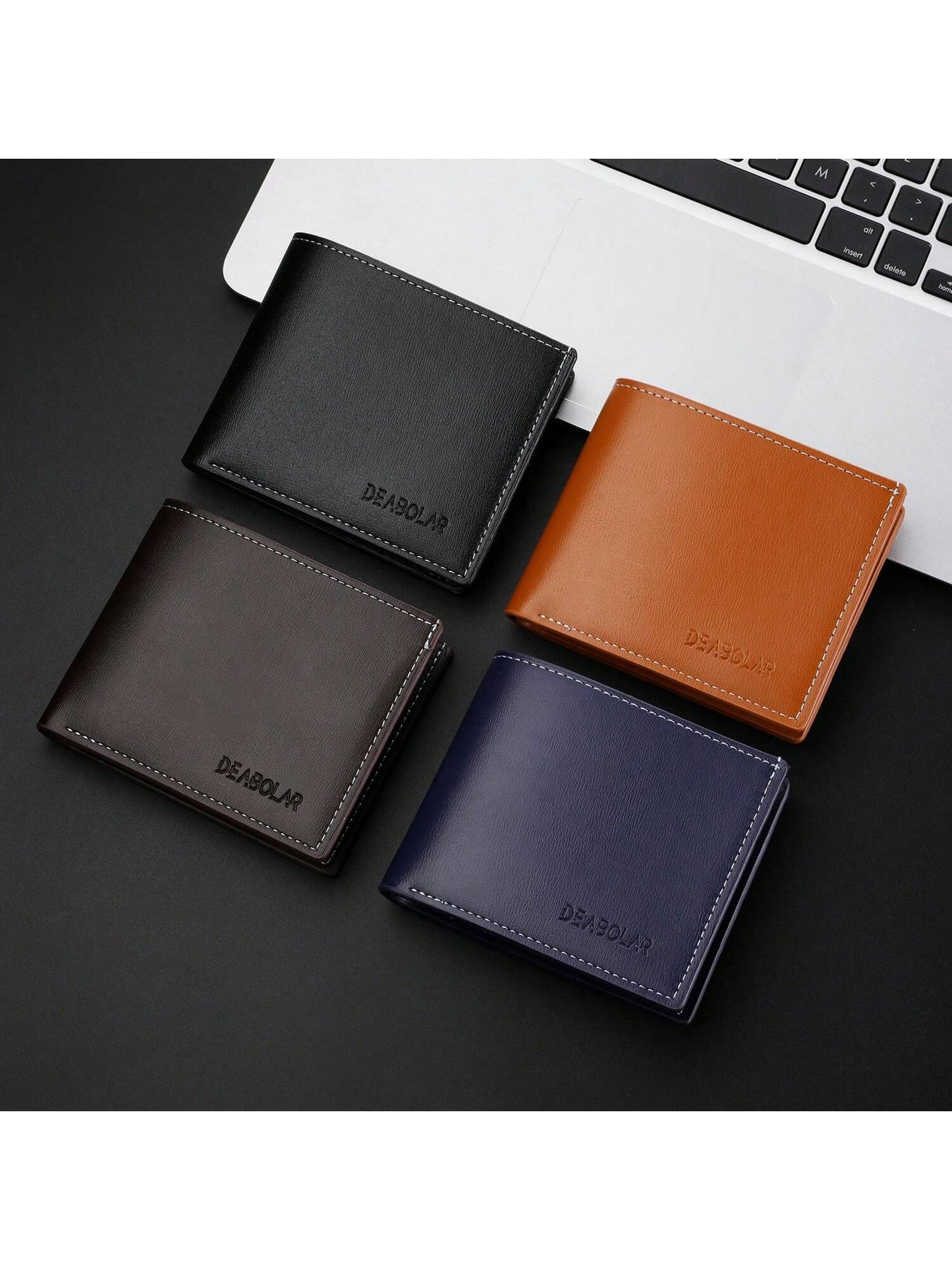 1pc Fashion Men's Soft PU Leather Wallet Casual Short Youth Purse Credit Card Holder Money Clip For Gift