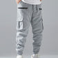 Manfinity Loose Fit Men Cargo Pants With Flap Pockets, Drawstring Waist, And Side Pockets