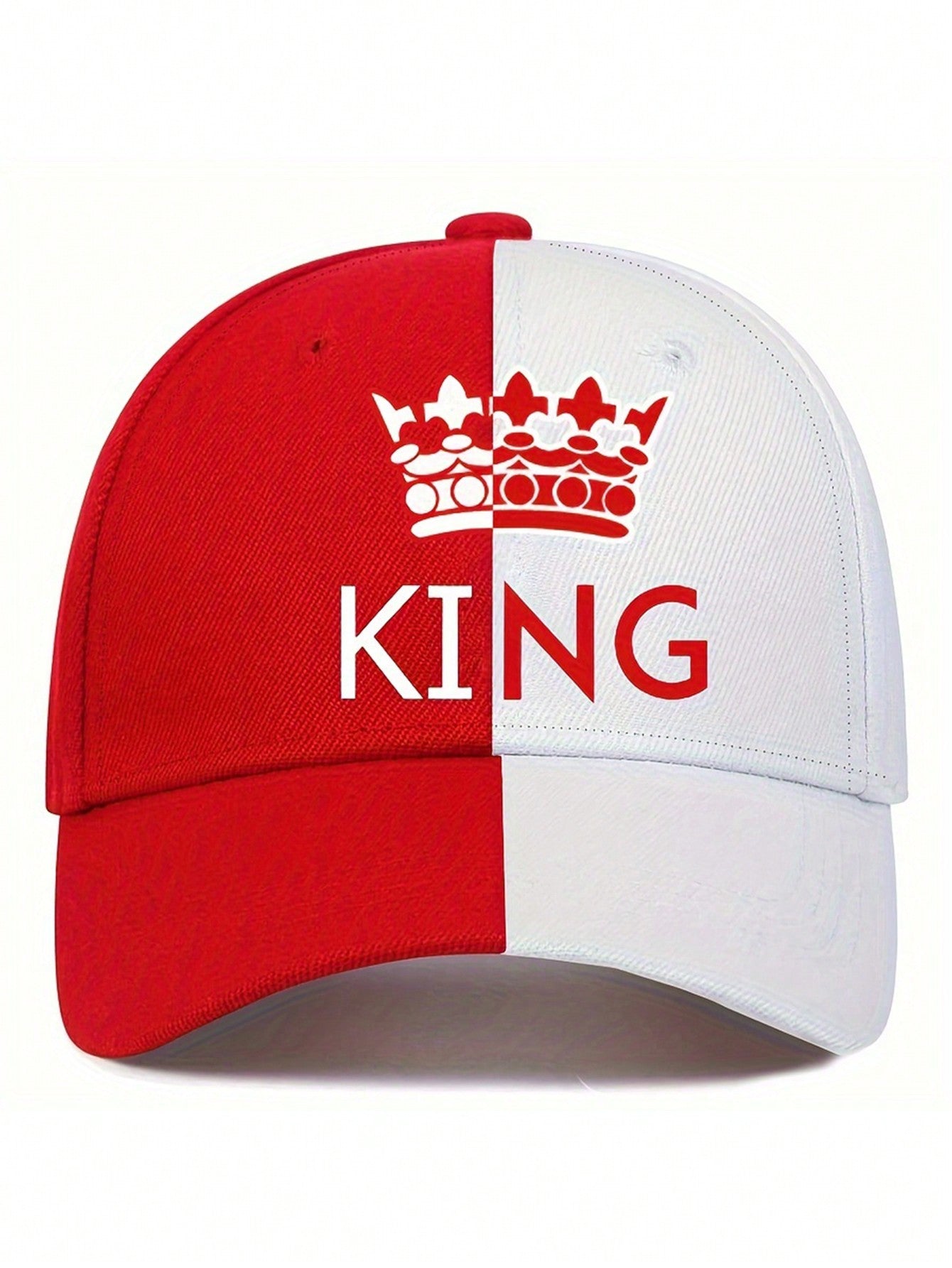 1pc Unisex King Letter Printed Adjustable Baseball Cap, Street Style Sun Hat