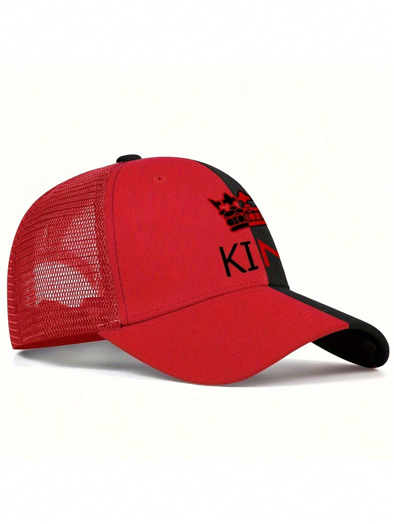 1pc Unisex King Letter Printed Adjustable Baseball Cap, Street Style Sun Hat