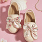 1pair Fashionable Floral Bowknot Design Cute Slipper