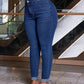 SXY Plus Size Stretch Denim Skinny Pants, Versatile